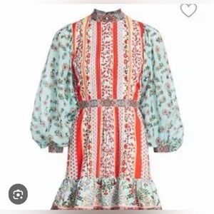 Alice + Olivia Raya Paloma mixed print mini dress